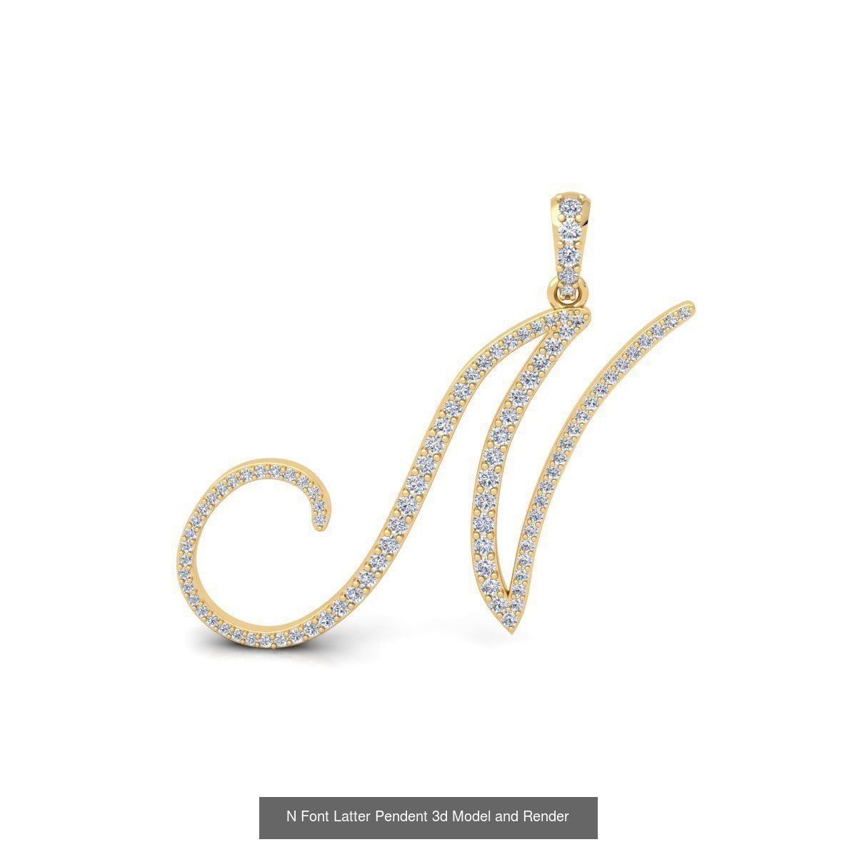 All A To Z Cursi Font Latter 3d Model and Render   3D Model Collection_15