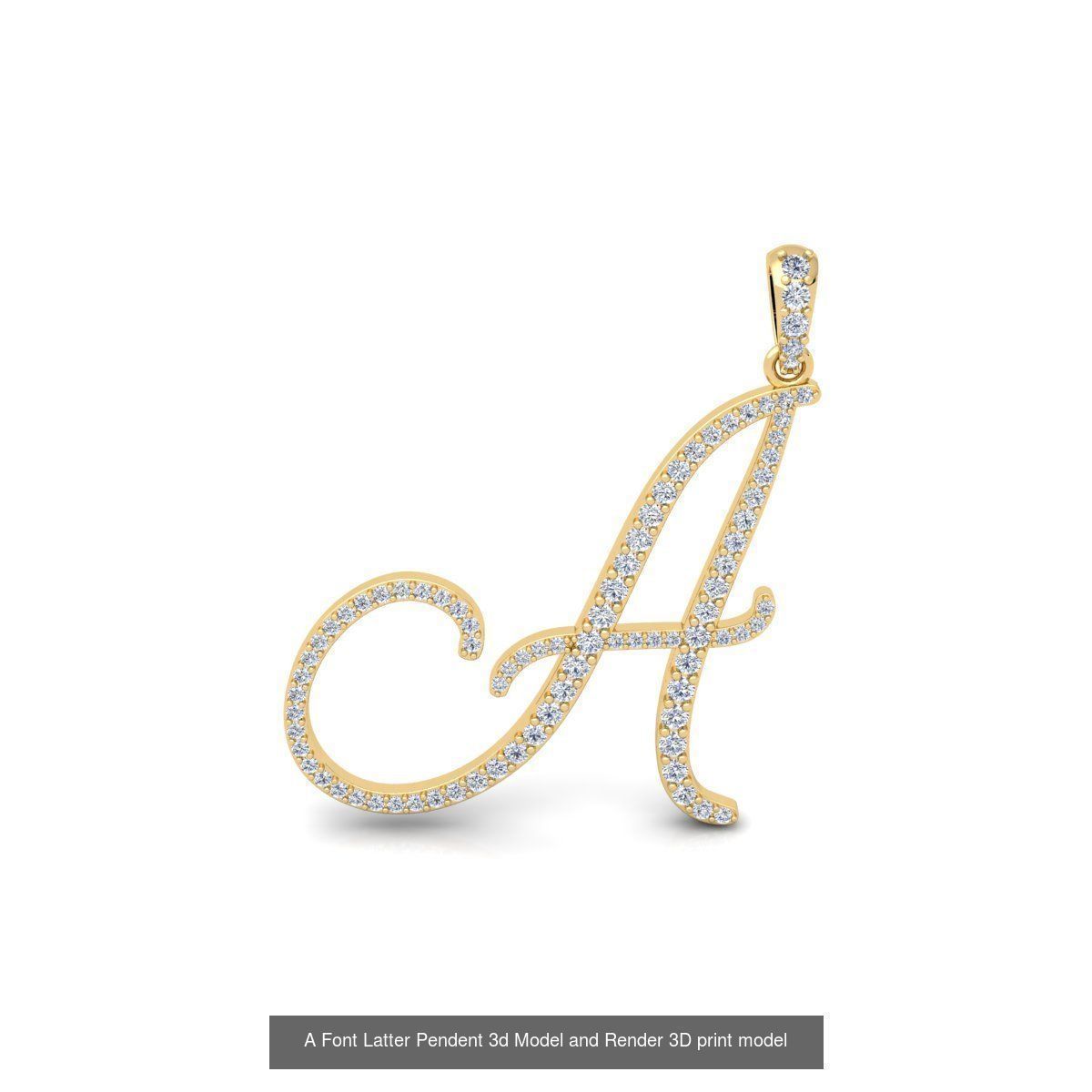 All A To Z Cursi Font Latter 3d Model and Render   3D Model Collection_28