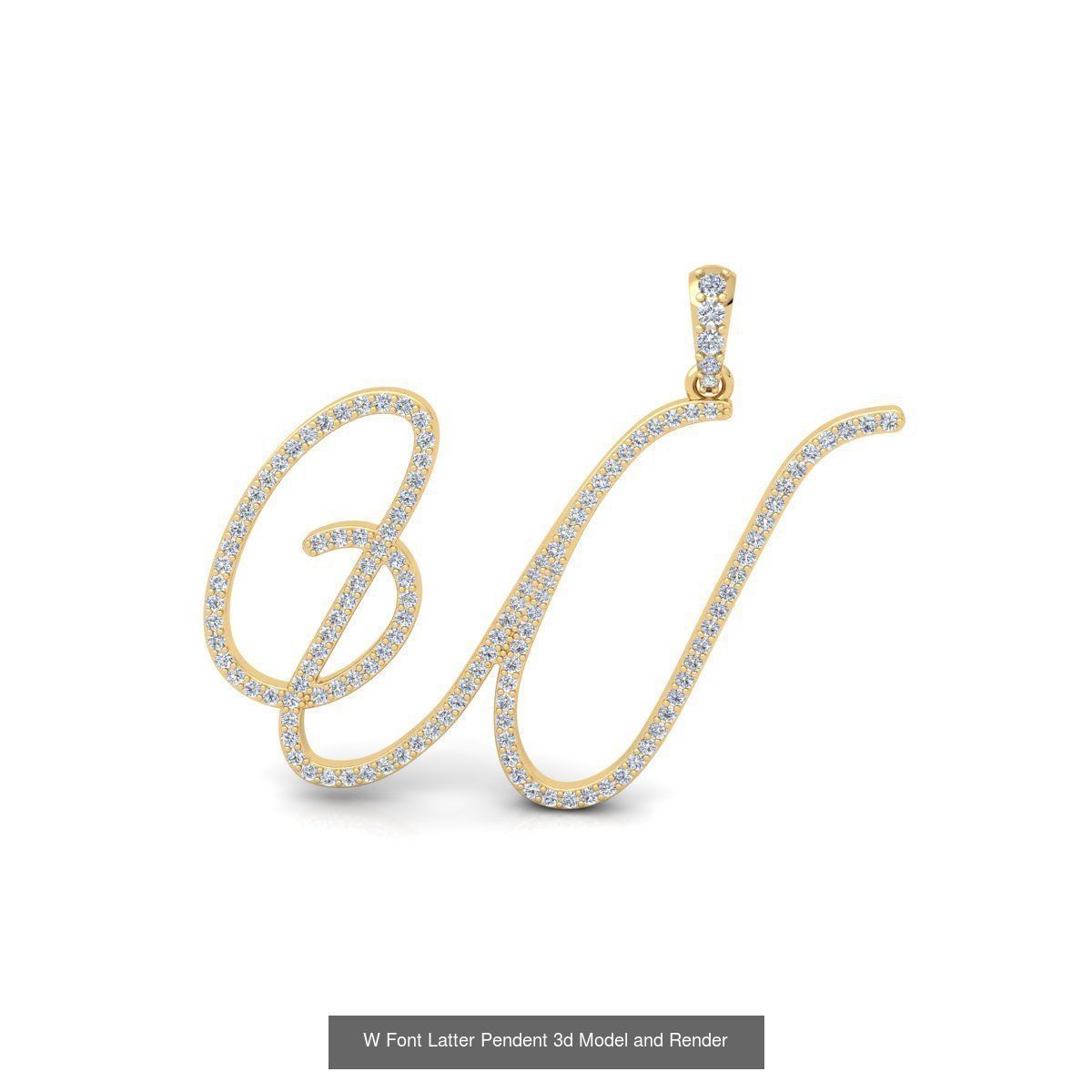 All A To Z Cursi Font Latter 3d Model and Render   3D Model Collection_6