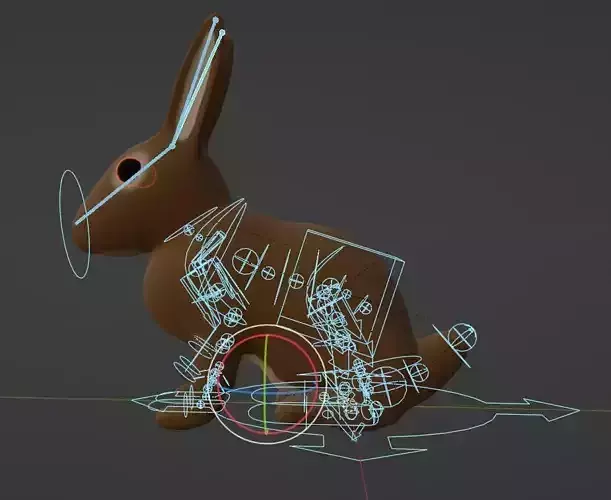 Rabbit riged and animated Low-poly 3D model