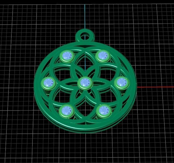 pendant Flower of Life 3D print model_4