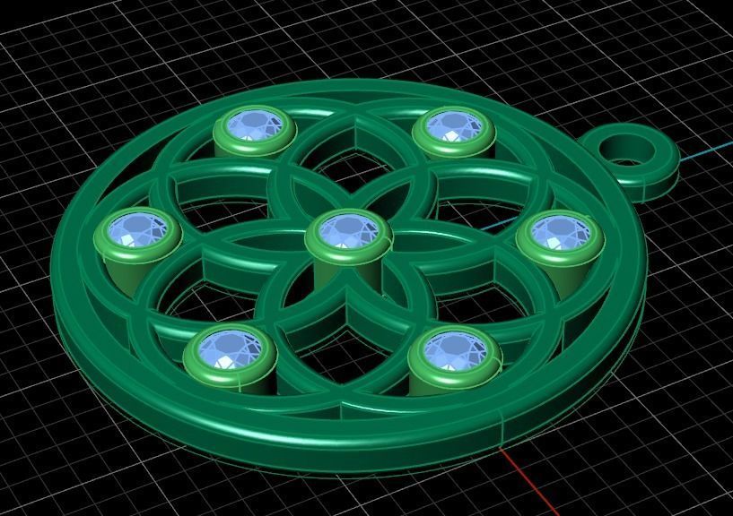 pendant Flower of Life 3D print model_5