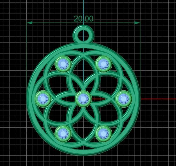 pendant Flower of Life 3D print model_3