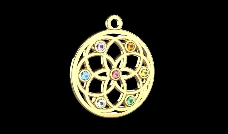pendant Flower of Life 3D print model_2