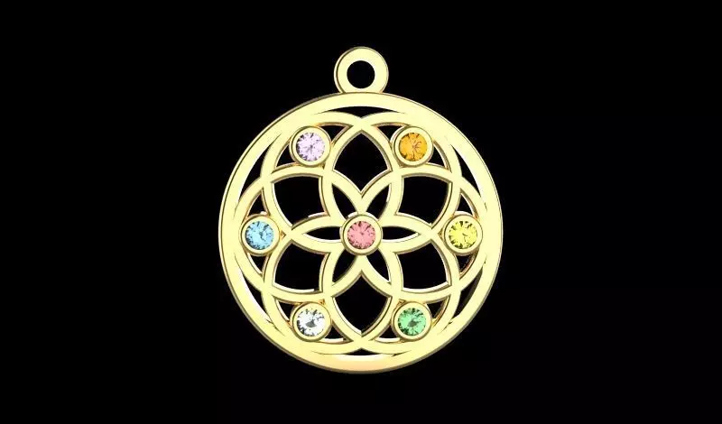 pendant Flower of Life 3D print model_0