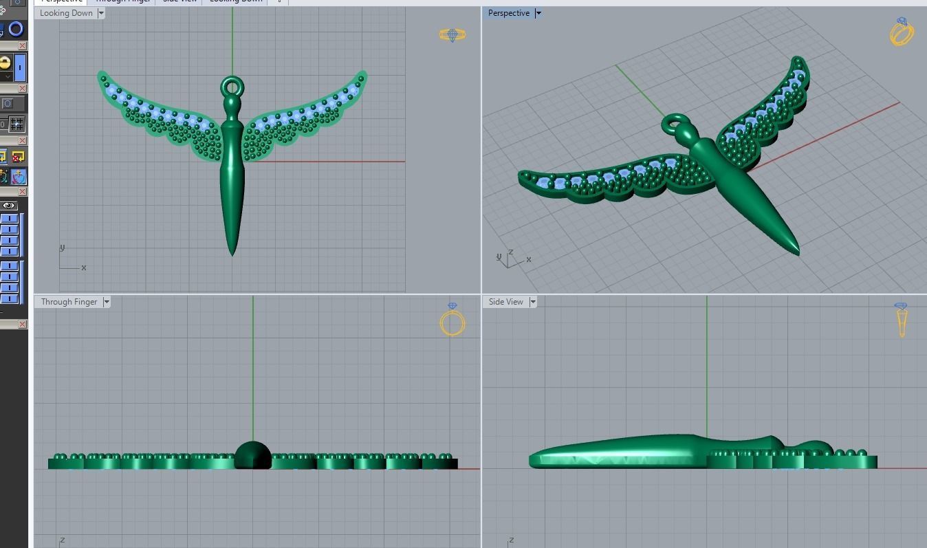 angel pendant 3D print model_3