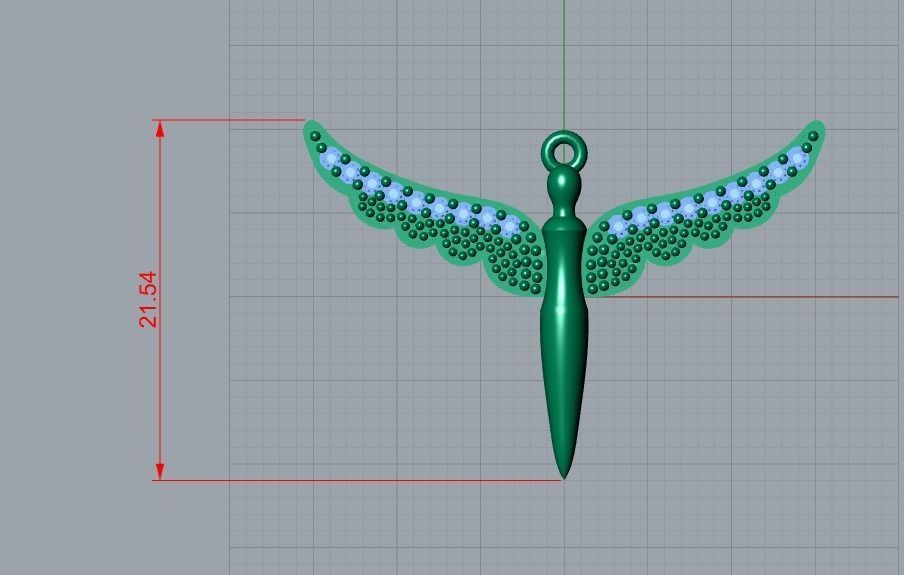 angel pendant 3D print model_6