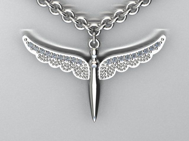 angel pendant 3D print model_1
