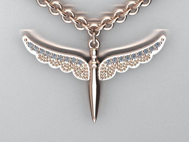 angel pendant 3D print model_2