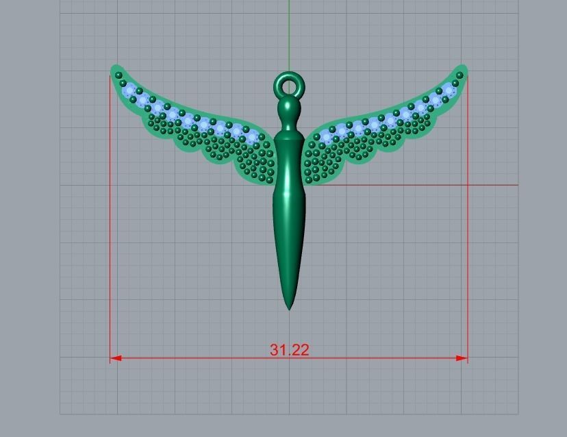 angel pendant 3D print model_7