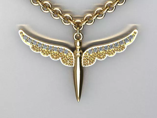 angel pendant 3D print model_0