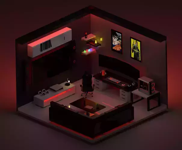 Gaming Room 3D model