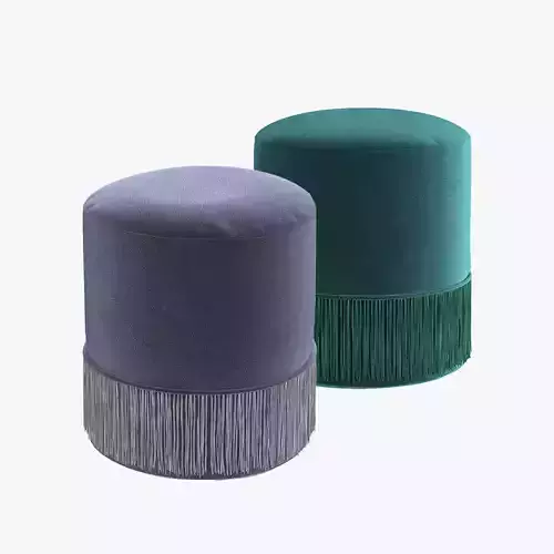 Teddy Velvet Ottoman in green grey 