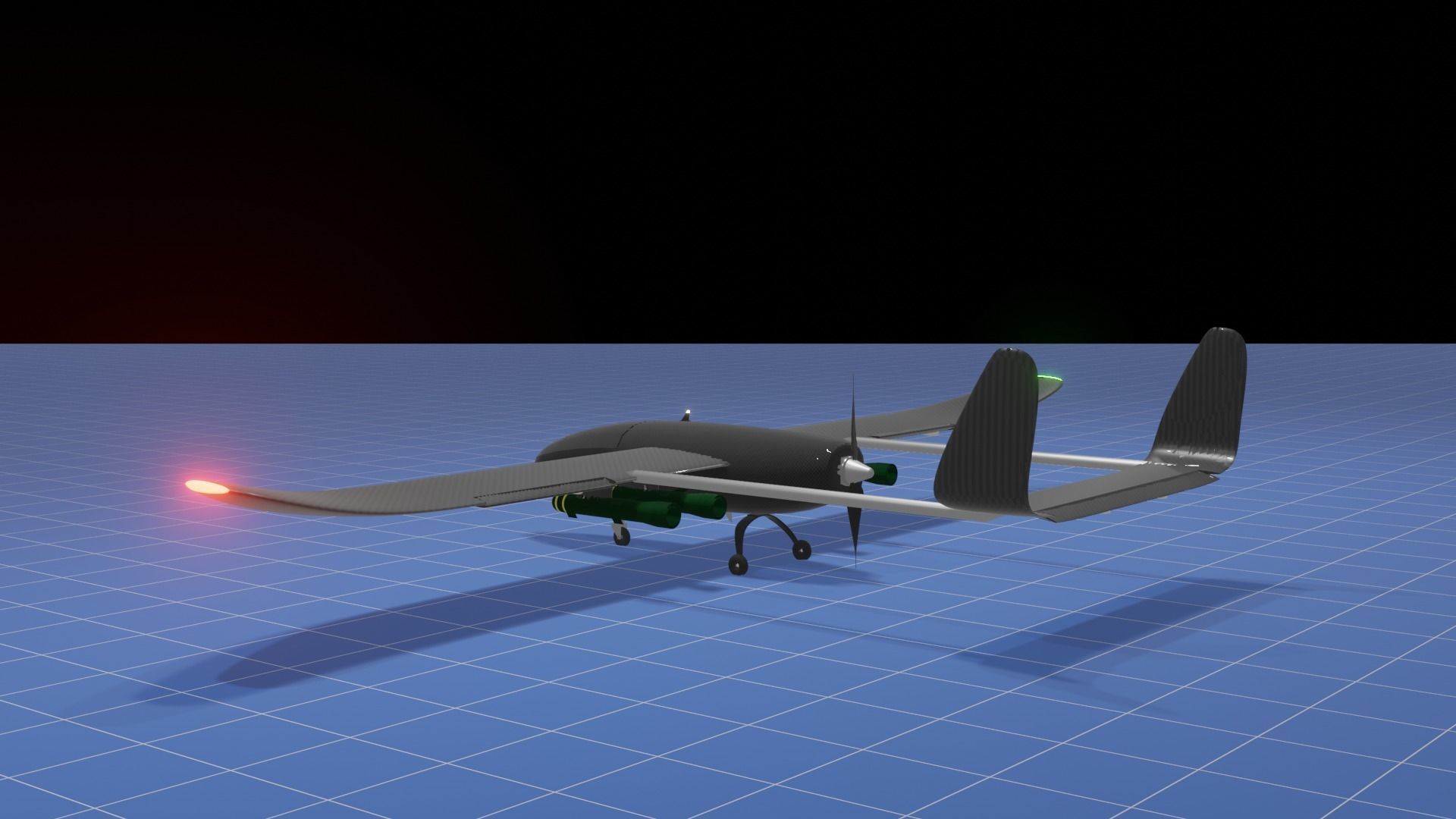 Fixed Wing UAV Drone Free 3D model_2