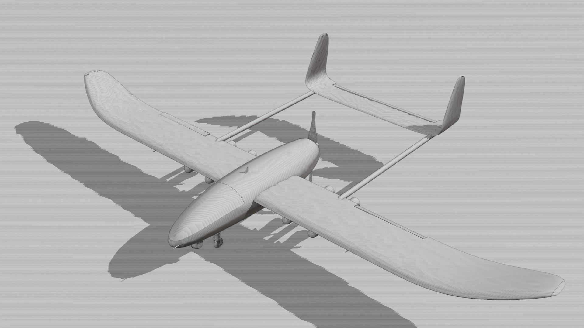 Fixed Wing UAV Drone Free 3D model_4