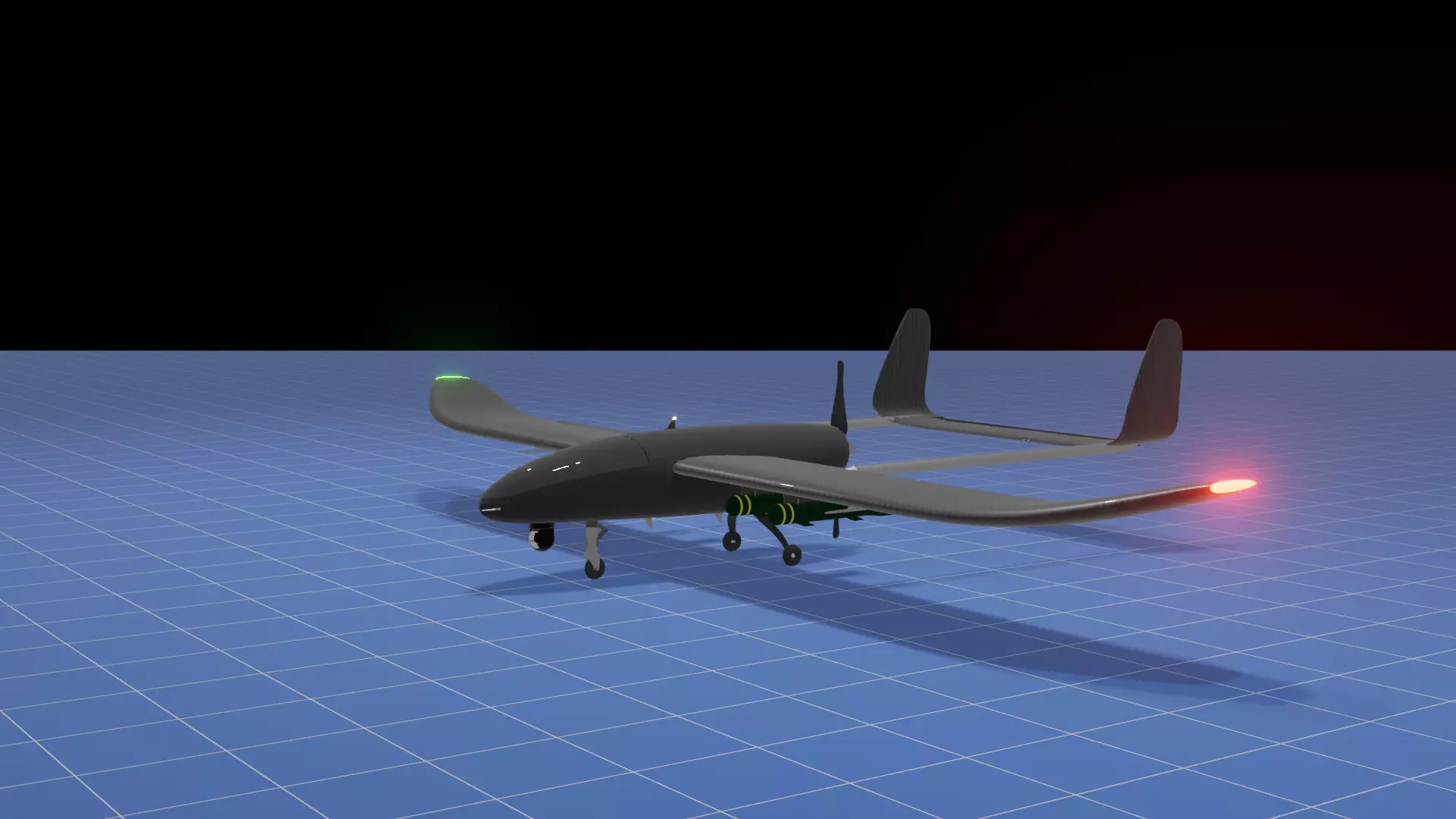 Fixed Wing UAV Drone Free 3D model_0