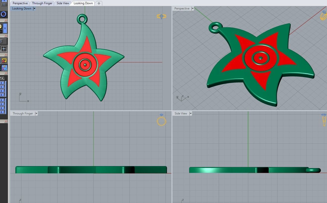 star pendant 3D print model_3
