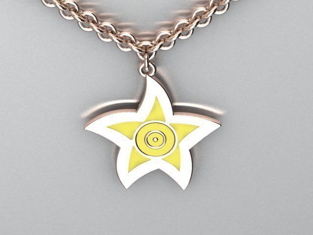 star pendant 3D print model_2