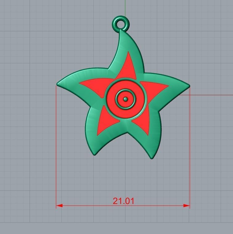 star pendant 3D print model_6