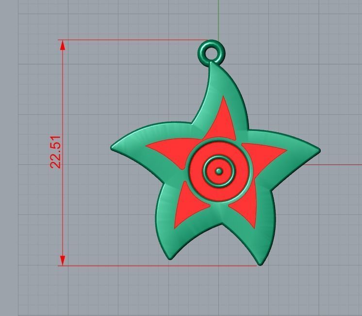 star pendant 3D print model_5