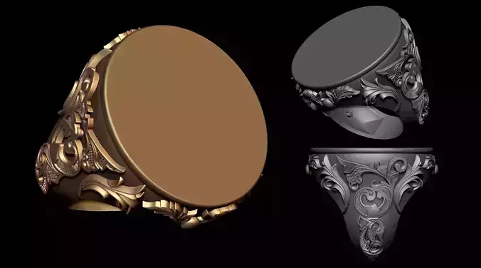 Ring Shank with Filigree and scroll 