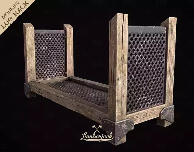 Modern Log Rack - Diorama Miniature TableTop - Lumberjack 3D print model