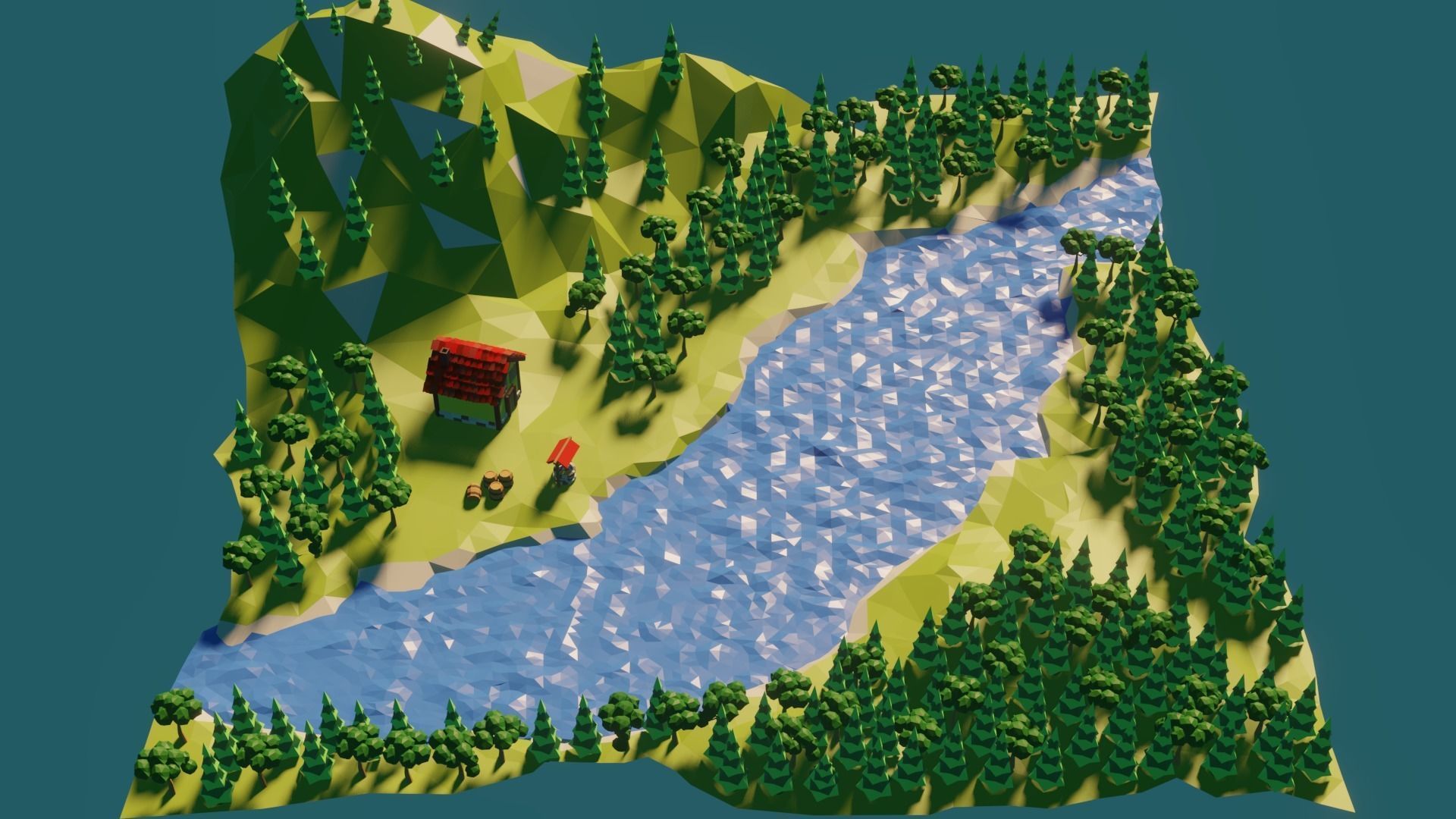 Low Poly Forest Free low-poly 3D model_2