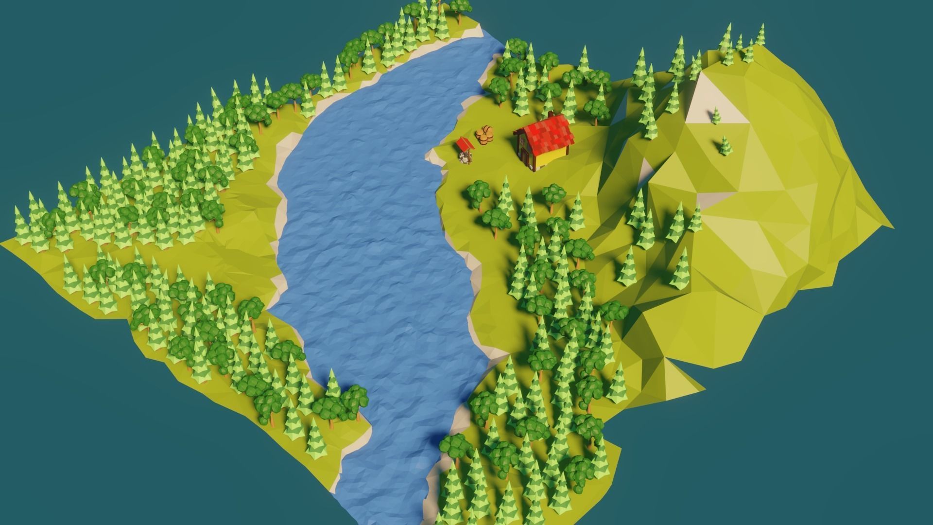 Low Poly Forest Free low-poly 3D model_3
