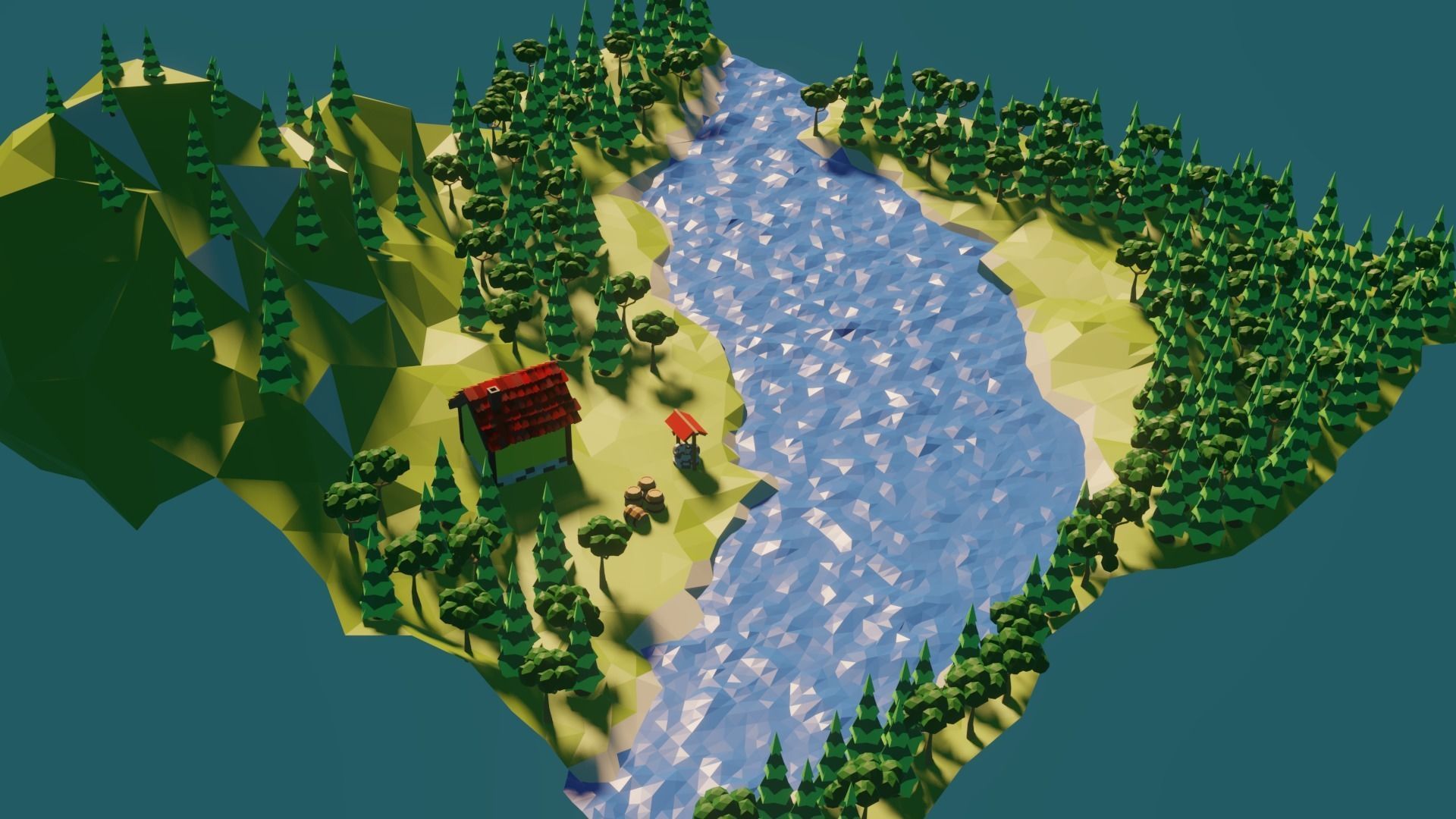 Low Poly Forest Free low-poly 3D model_4