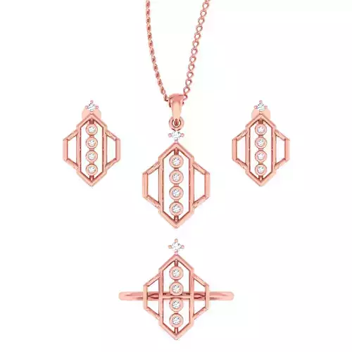 Ring earrings pendant glowi shape set