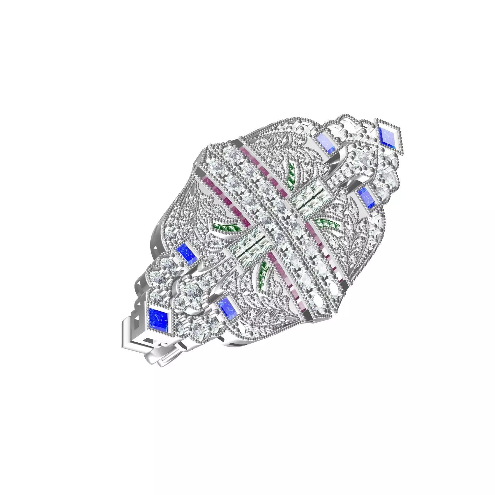 Art Deco Style Designer Brooch 3 3D print model