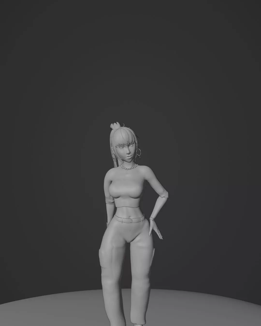 3d stylized lady Low-poly 3D model