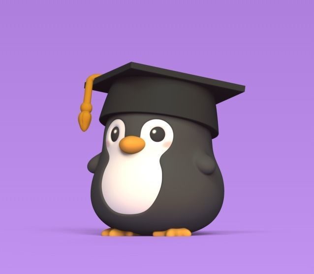 Penguin Graduate 3D print model_1