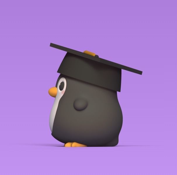 Penguin Graduate 3D print model_2