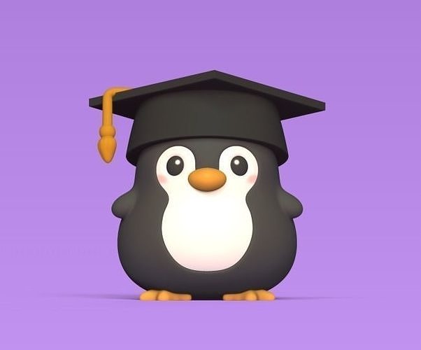 Penguin Graduate 3D print model