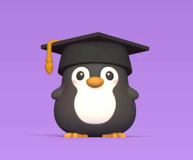Penguin Graduate 3D print model_0