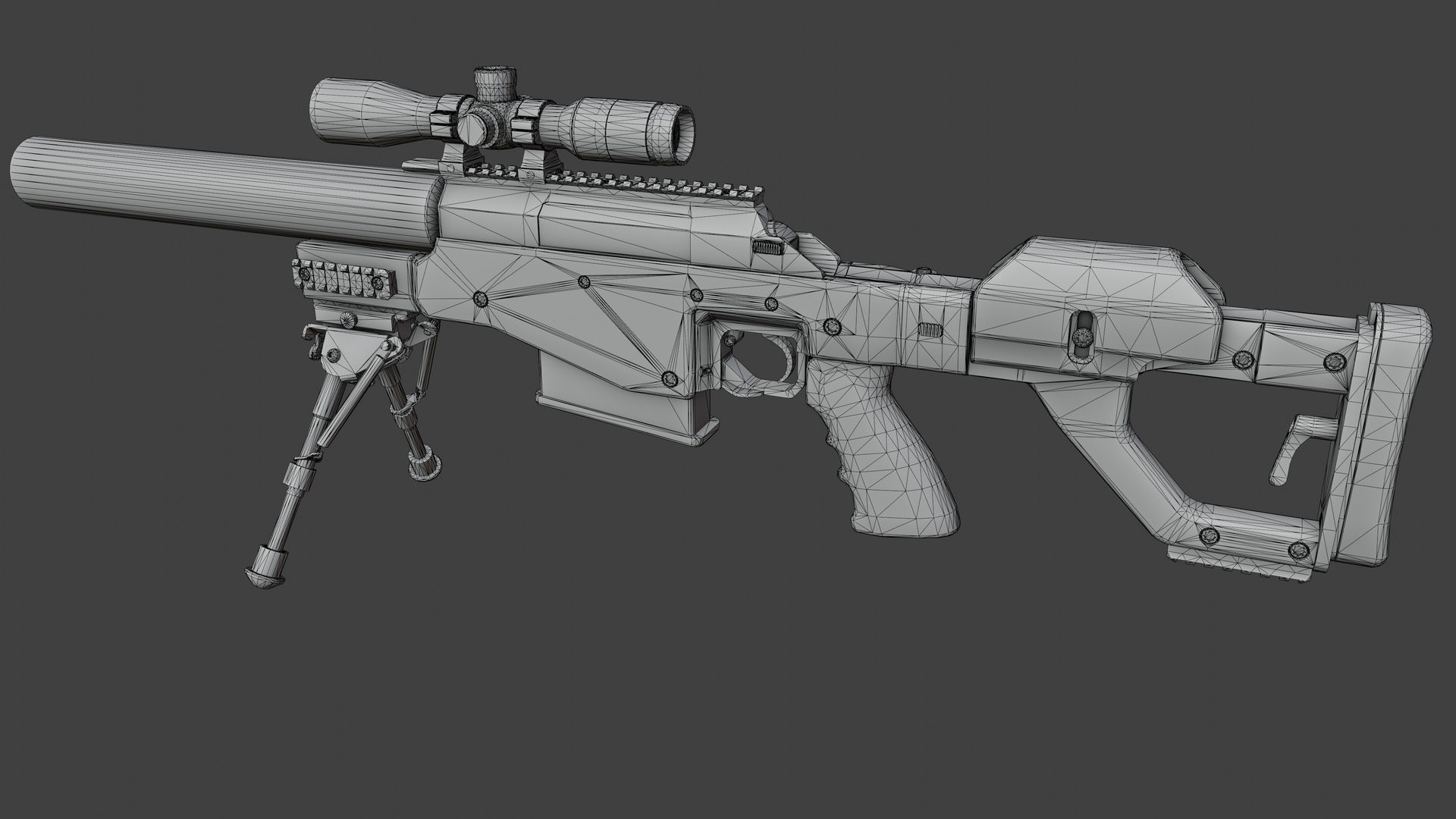 Truvelo Amris Rifle Low-poly 3D model_8