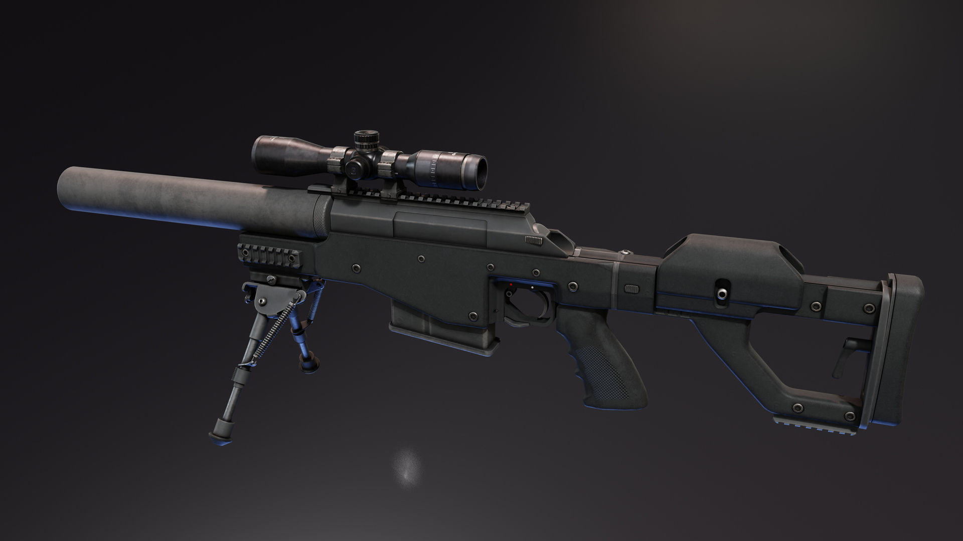 Truvelo Amris Rifle Low-poly 3D model_6