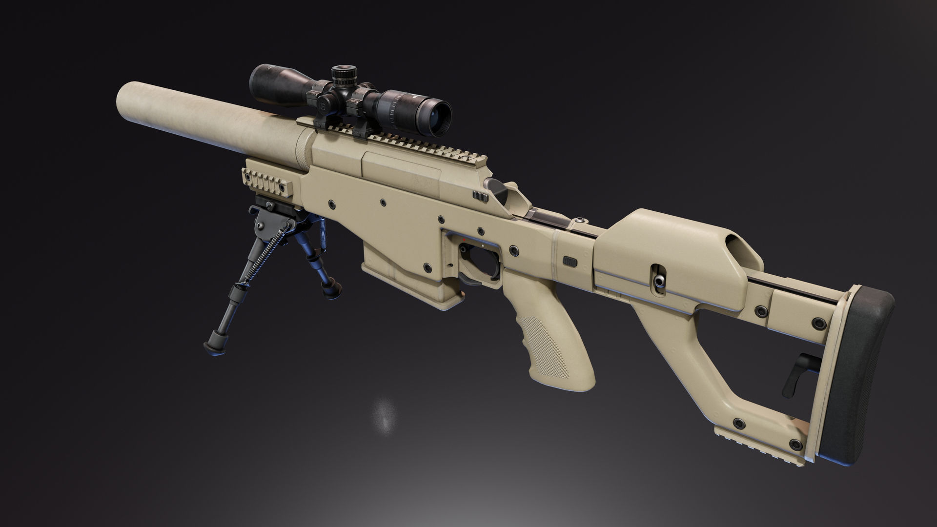 Truvelo Amris Rifle Low-poly 3D model_2
