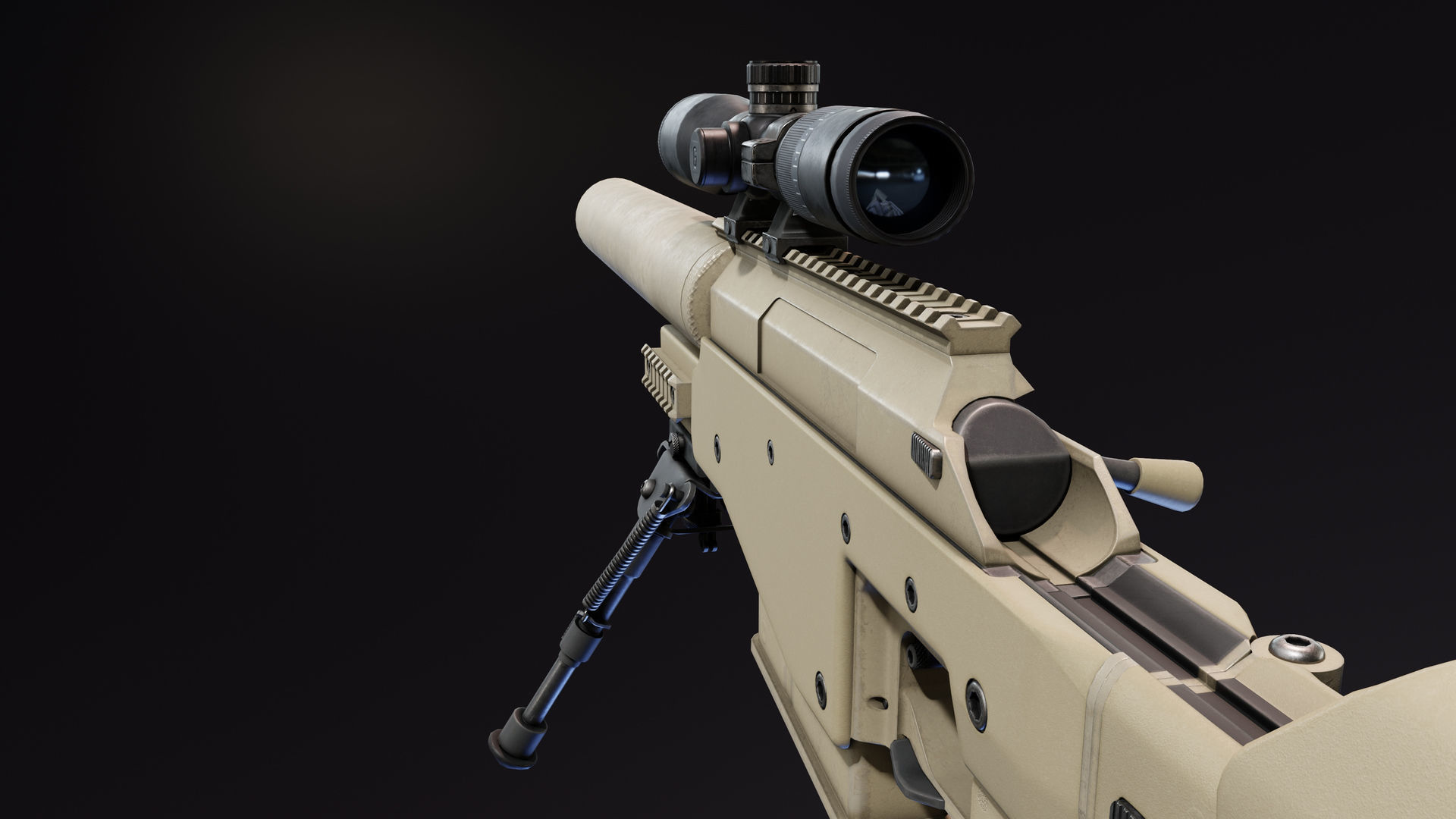 Truvelo Amris Rifle Low-poly 3D model_5