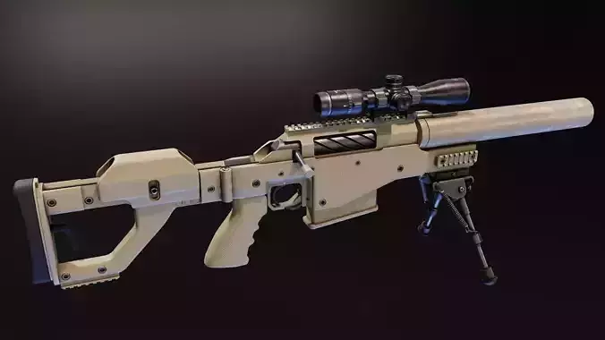 Truvelo Amris Rifle Low-poly 3D model