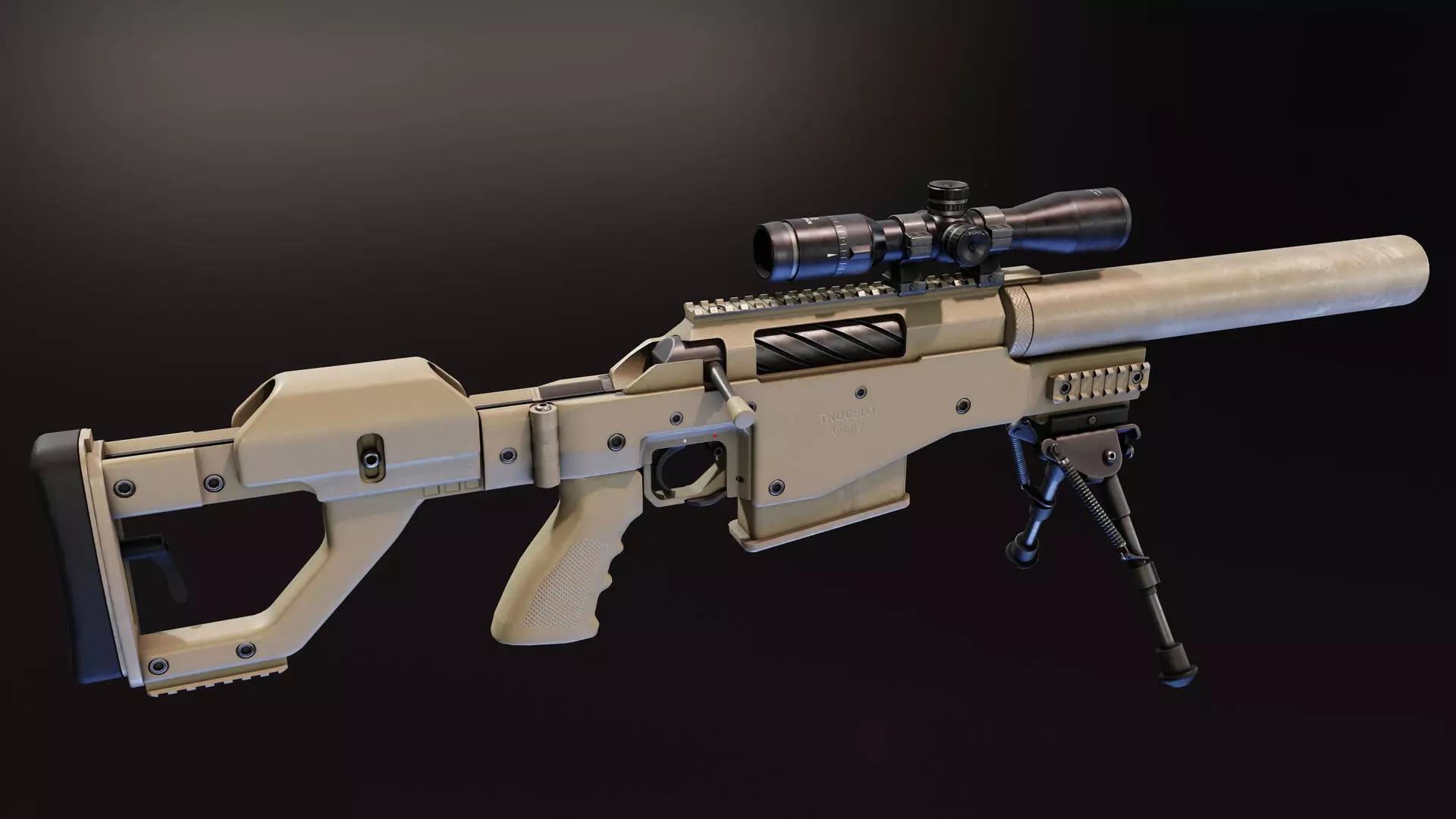 Truvelo Amris Rifle Low-poly 3D model_0