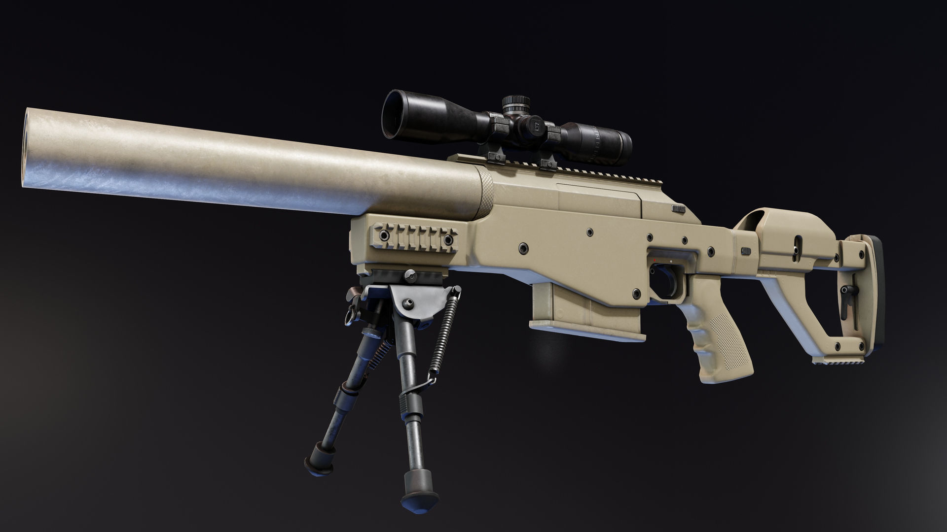 Truvelo Amris Rifle Low-poly 3D model_3