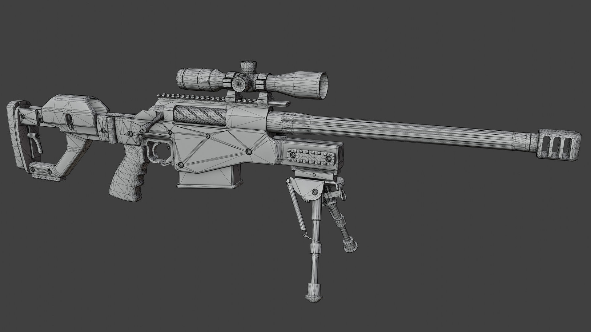 Truvelo Amris Rifle Low-poly 3D model_7