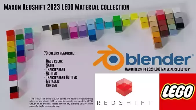 Complete 2023 LEGO Redshift Materials for Blender