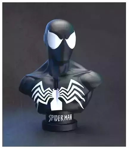 black  symbiote spiderman bust  3D print model