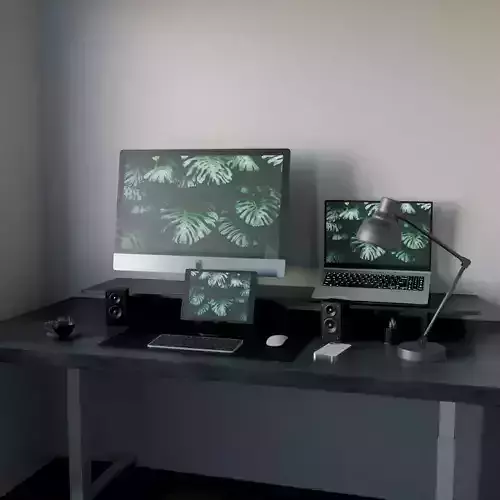 Modern Computer Desk 4 by Nikdox  3D model