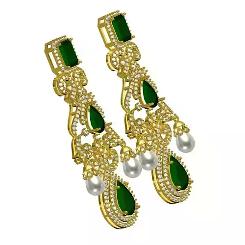 Art Deco Style Pearl Drop Earring
