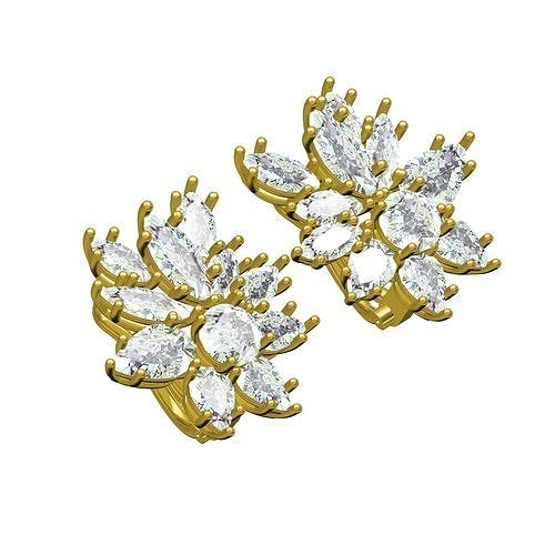 Marquise Diamond Cluster Earring 3D print model
