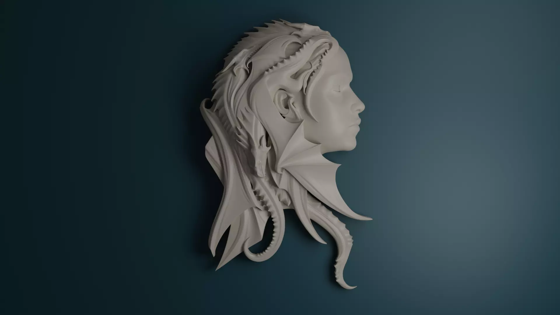 Khaleesi Bas Relief 3D print model